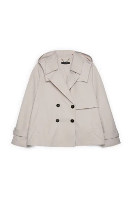 Kort Dubbelknäppt Trenchcoat