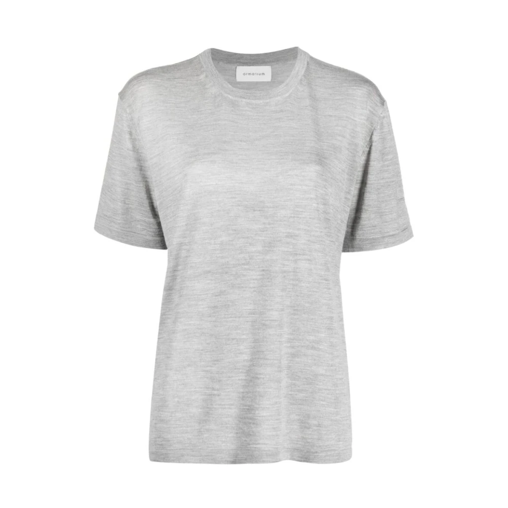 Armarium Luxe Wolmix Crew Neck T-Shirt Gray Dames