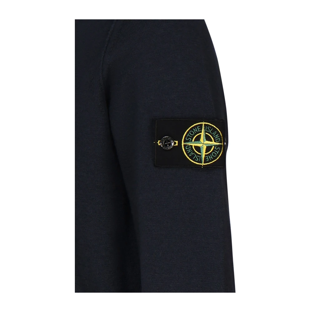 Stone Island Zwarte Gebreide Trui Black Heren