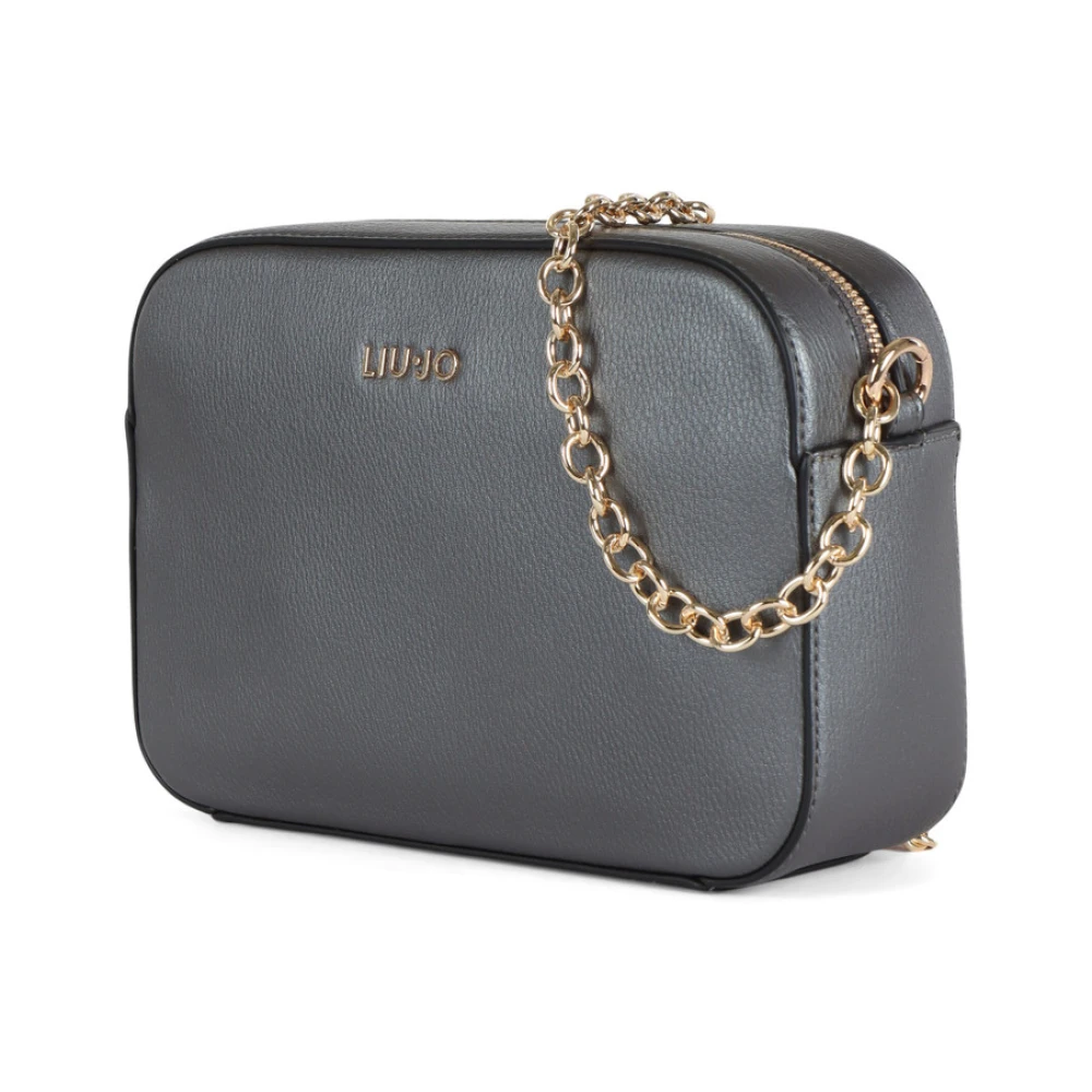 Liu Jo Eco-Leren Crossbody Tas met Ritssluiting Gray Dames