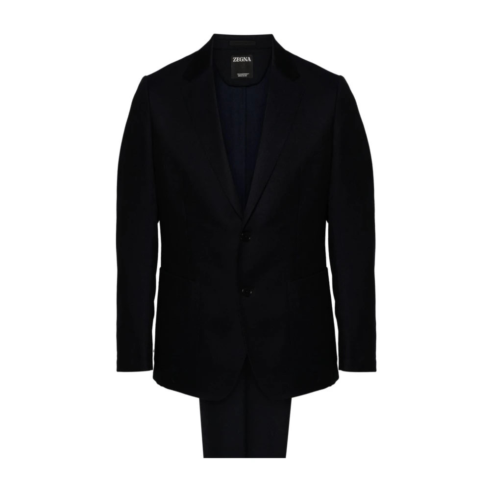 Ermenegildo Zegna Blauwe Wol Twill Blazer en Broek Blue Heren