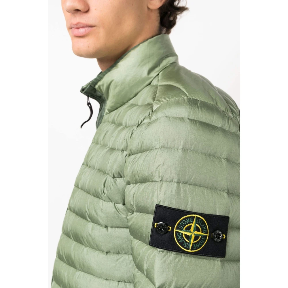 Stone Island Opvouwbare Groene Nylon Pufferjas Green Heren