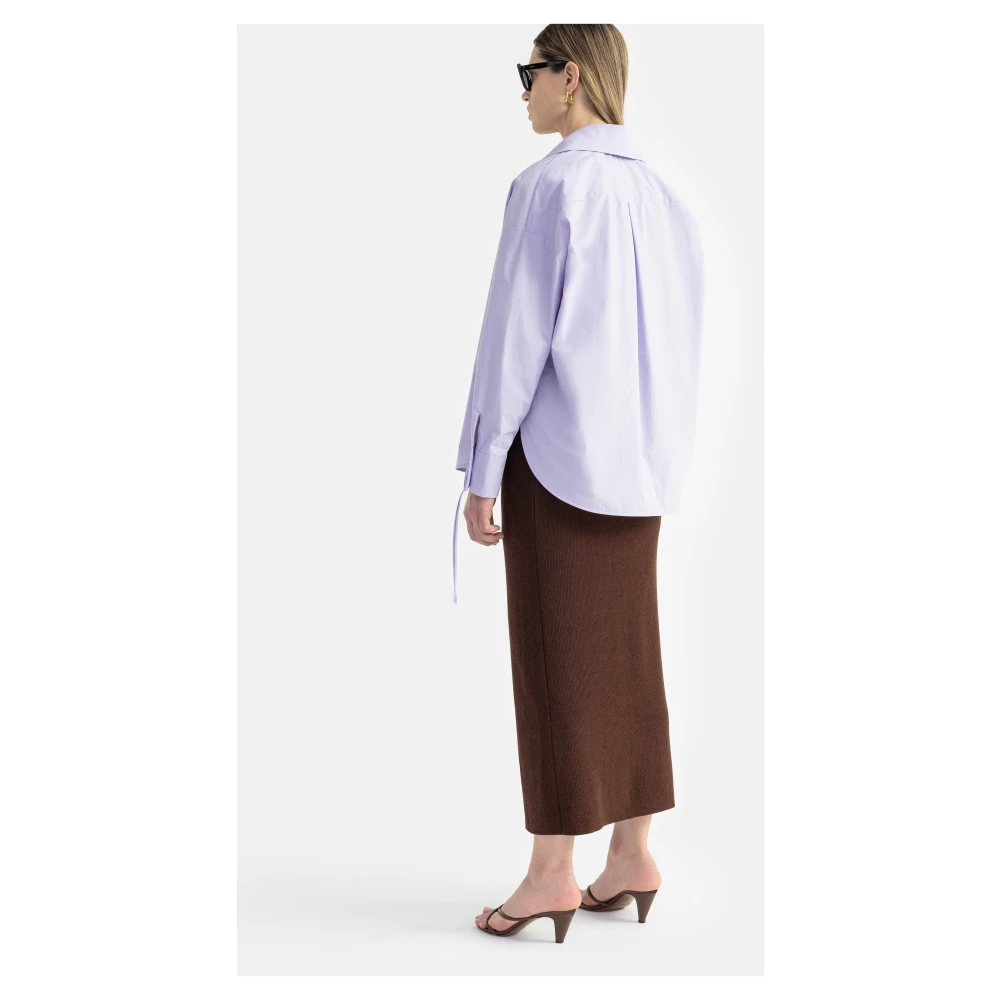 Aeron Katoenen Midi Rok met Hoge Split Brown Dames