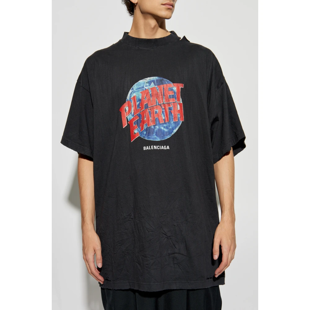 Balenciaga T-shirt met vintage-effect Black Heren