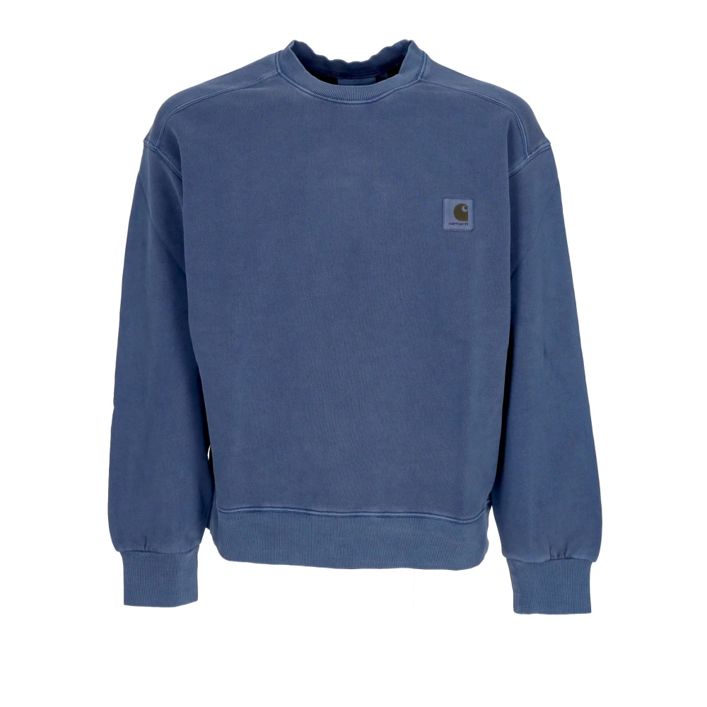 Carhartt WIP Elder Garment Dyed Crewneck Sweatshirt Blue Heren