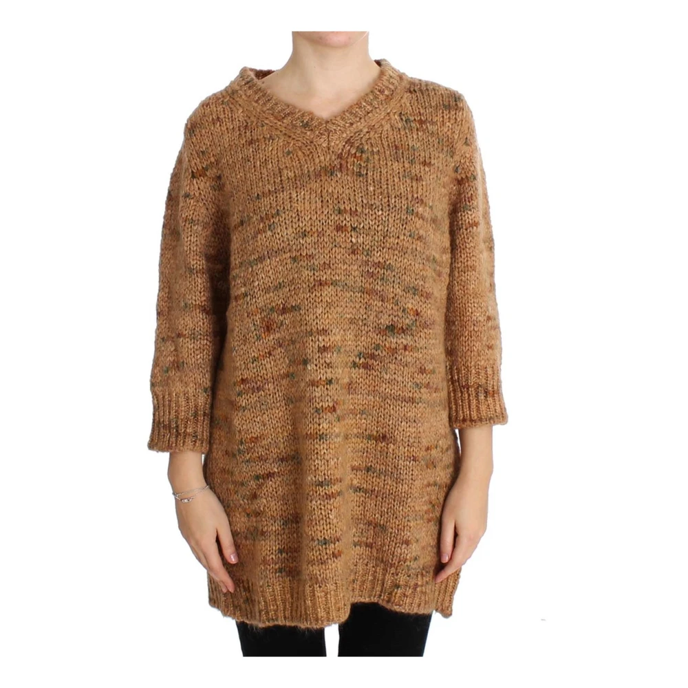 PINK MEMORIES Brown Wool Blend Knitted Oversize Sweater - IT42|M - Image 2