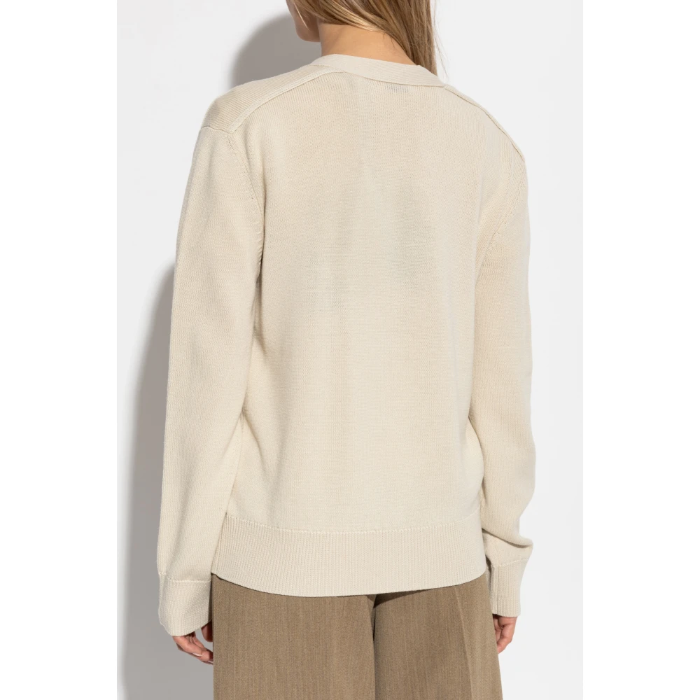Burberry Wollen vest met logopatch Beige Dames