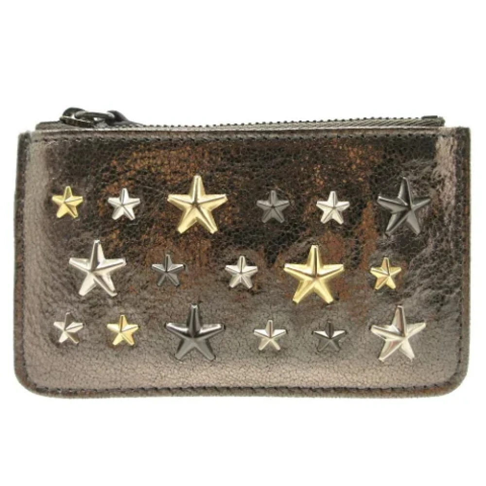 Jimmy Choo Pre-owned Leather wallets Gray Dames