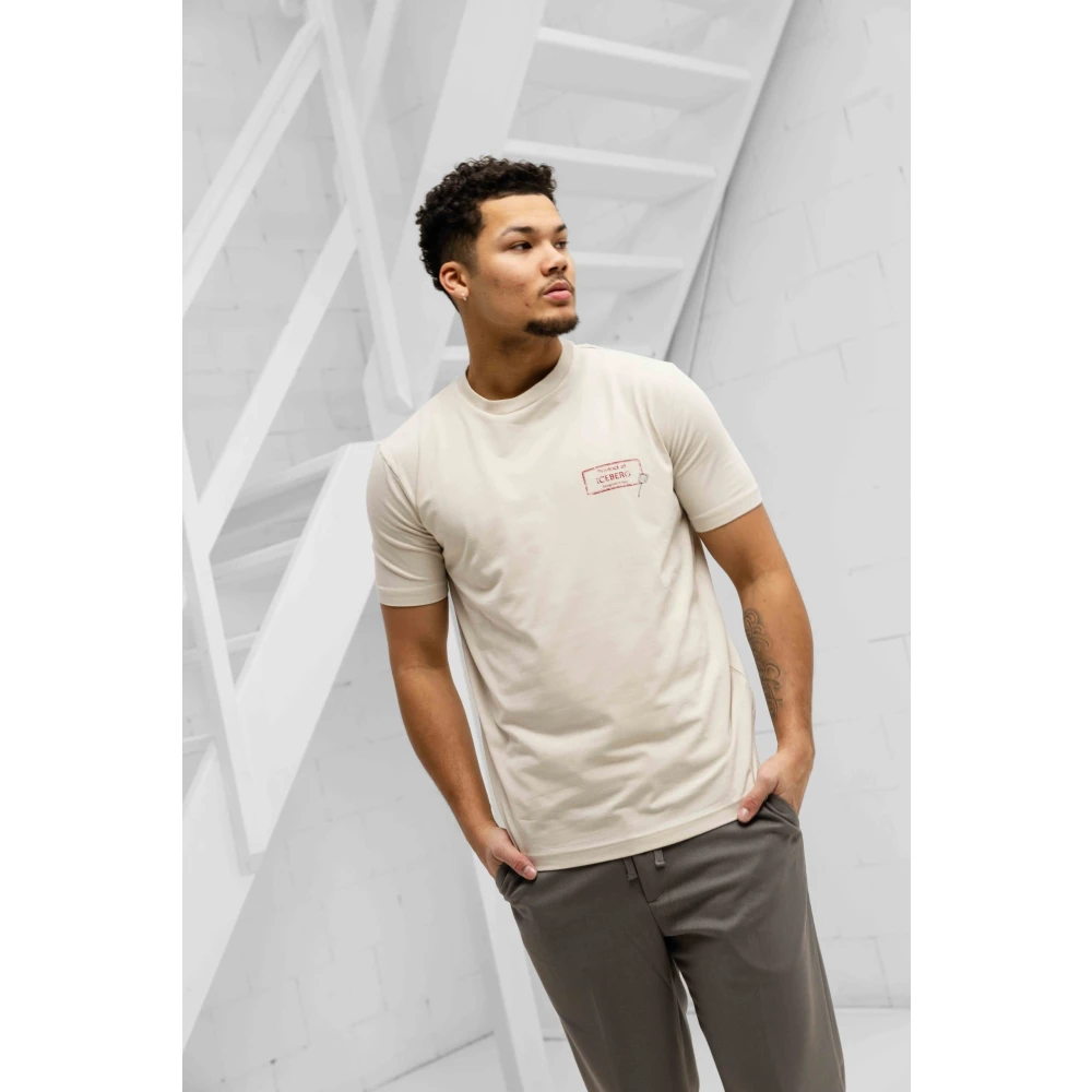 Iceberg Beige Jersey T-Shirt Heren Beige Heren