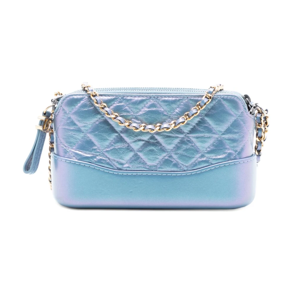 Chanel Vintage Women's Blue Pre-Owned Vintage Quilted Chain Shoulder Bag