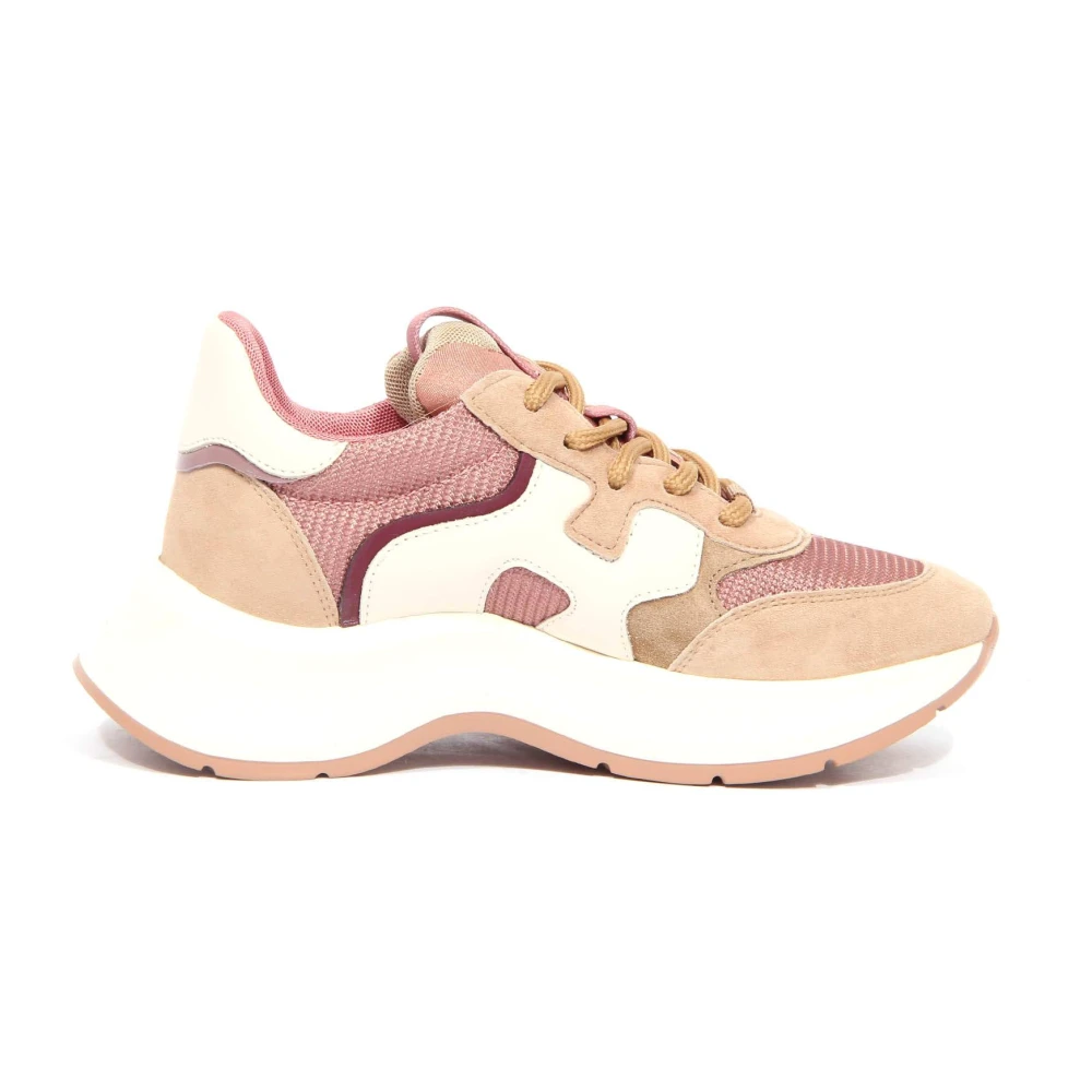 Hogan Glitter Golf Sneakers in /Ivoor Dames Schoenen Roze