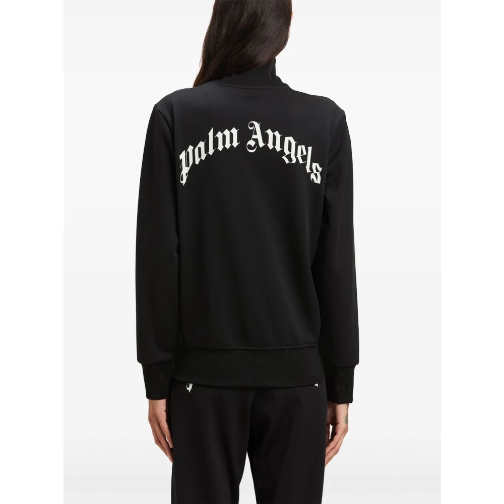 Palm Angels Zwarte Zip Sweater met Roll Neck Black Dames