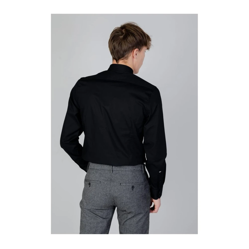 Antony Morato Katoenen Lange Mouw Shirt Herfst Winter Collectie Black Heren