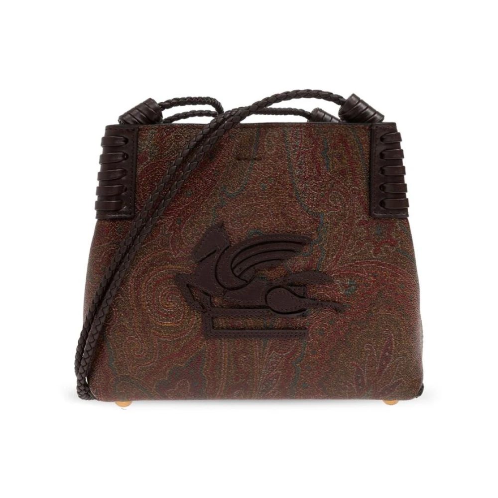 ETRO Bruine Ceder Schoudertas met Hook-Clip Brown Dames