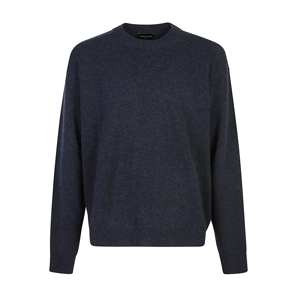 Roberto Collina Blauwe Gebreide Sweater Aw24 Blue Heren