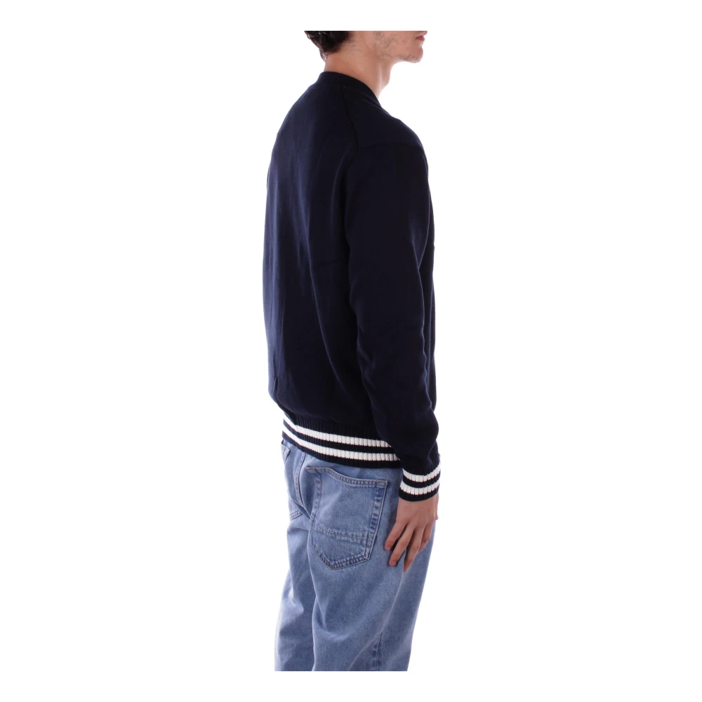 Guess Blauwe Cardigan met Voorlogo Knoop Blue Heren