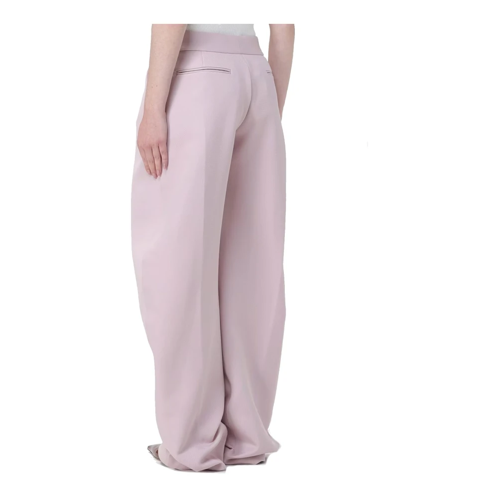 The Attico Roze Wolmix Getailleerde Broek Pink Dames