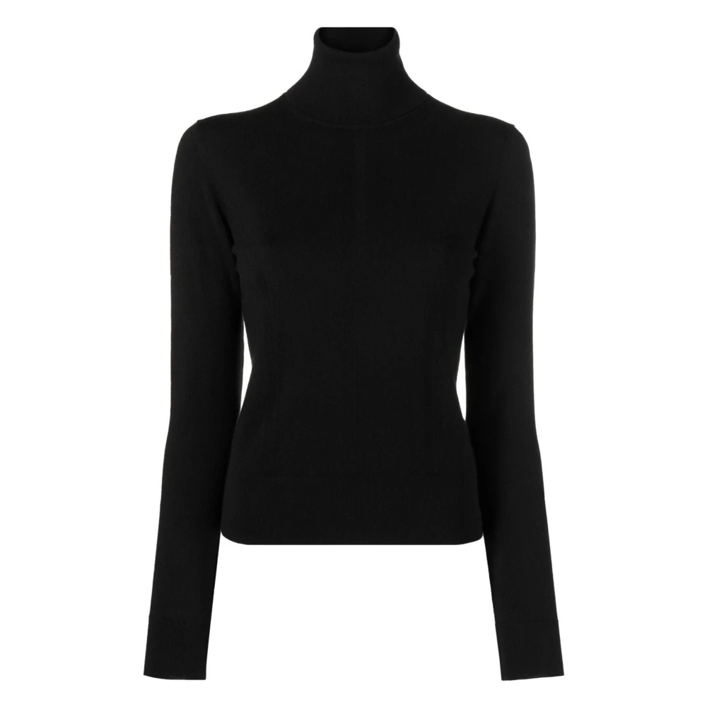 Joseph Svart Cashmere High Neck Sweater Black, Dam