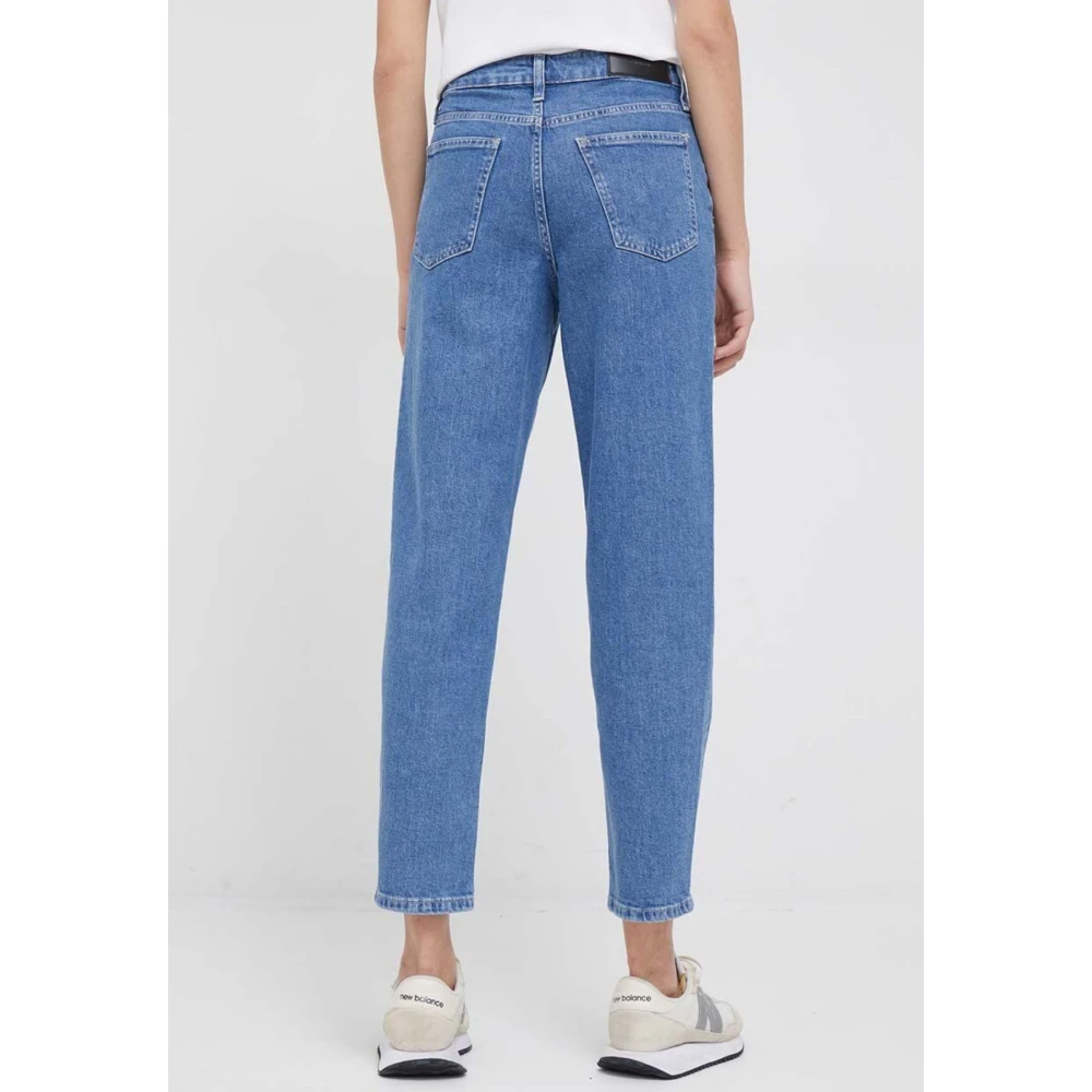 Calvin Klein High Rise Tapered Jeans in Blauw Blue Dames