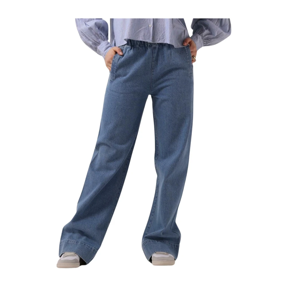 By-Bar Wijde Denim Broek Casual-Chique Look Blue Dames