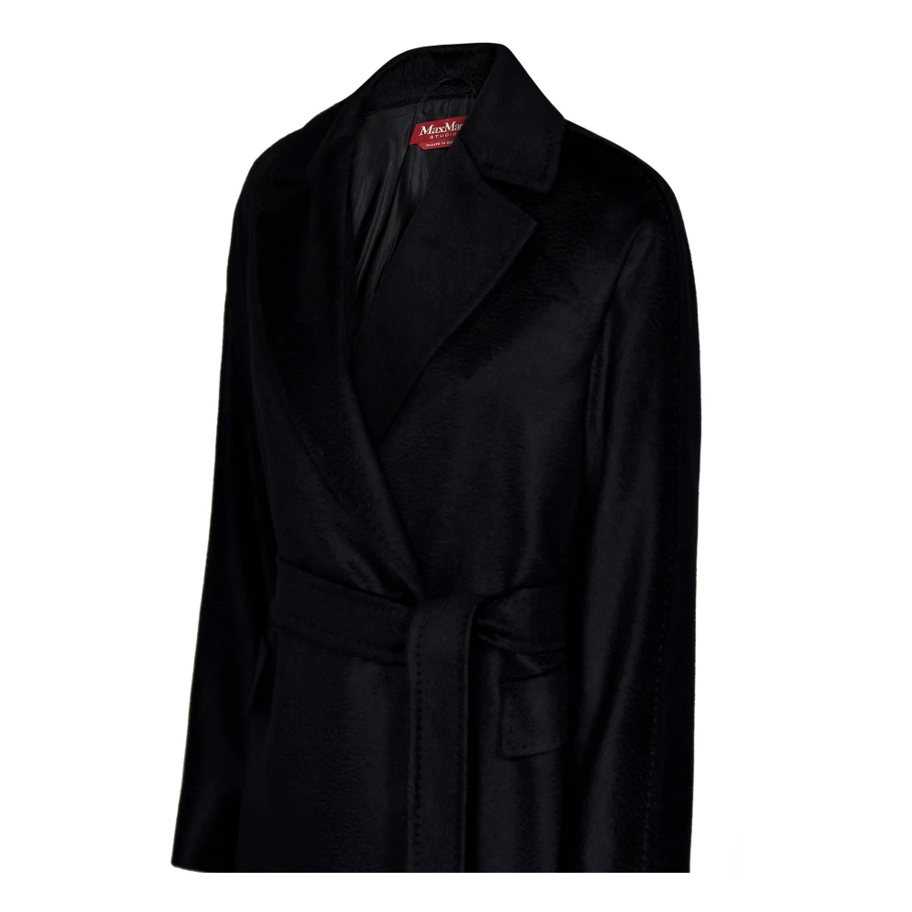 Max Mara Studio Zwarte Brado Jas Black Dames
