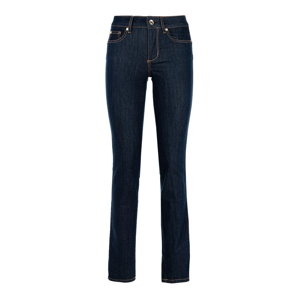 Liu Jo Blauwe Slim Fit Jeans Logo Achterkant Blue Dames