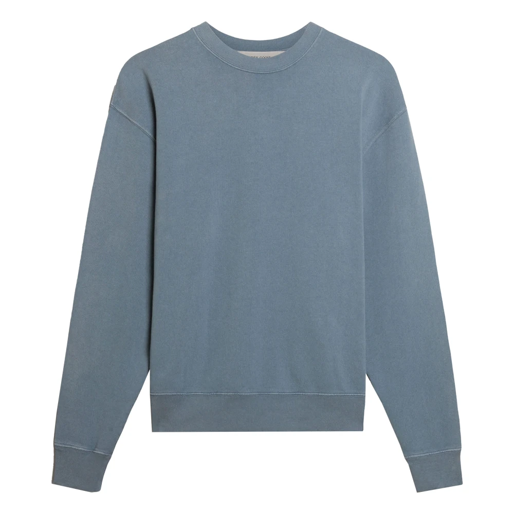 Golden Goose Women's Blue/Golden Sweatshirt With Reverse Logo On The Back - Jersey Capsule