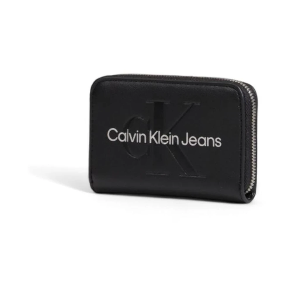 Calvin Klein Jeans Kleine Polyurethaan Portemonnee Lente Zomer Collectie Black Dames