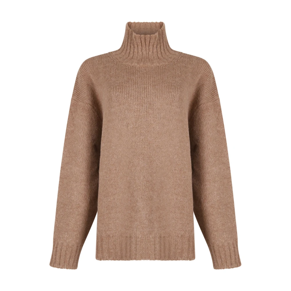 Jil Sander Women's Brown Turtlenecks, S, Light Knit Jumper