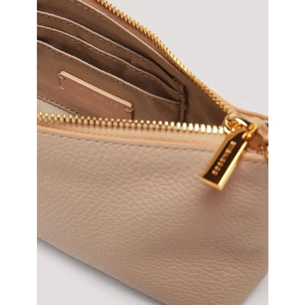 Coccinelle Stijlvolle leren schoudertas met ketting Beige Dames