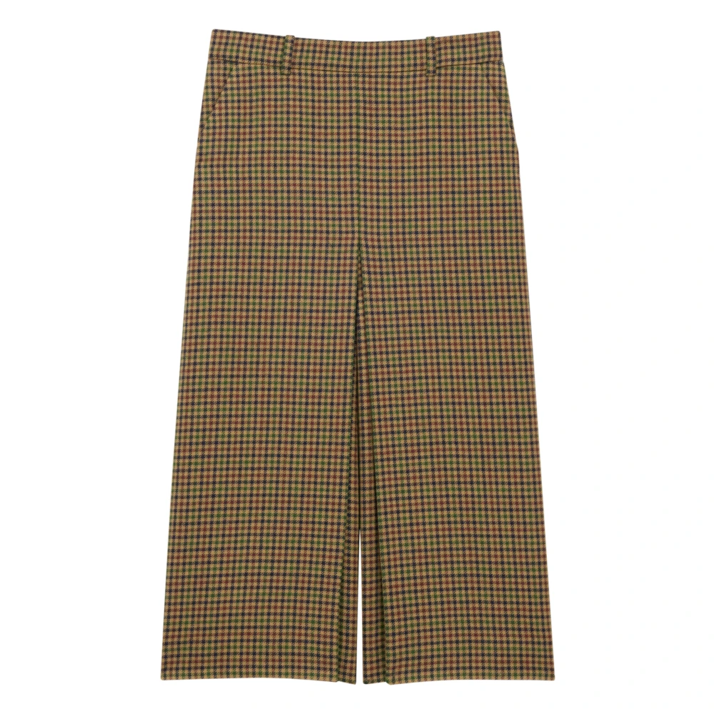 Saint Laurent Women's Brown Midi Culottes Wool Skirt
