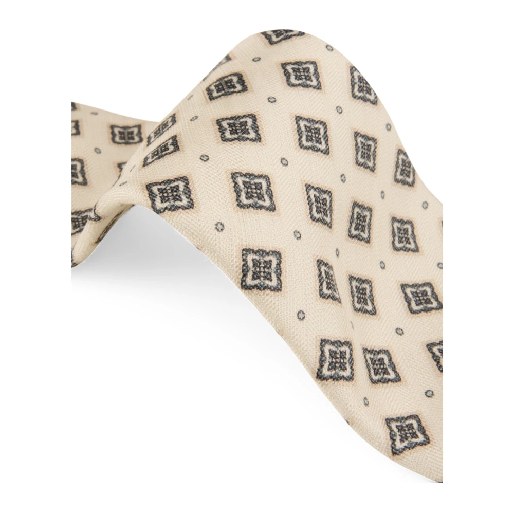 Stenströms Zijden Linnen Stropdas Offwhite Multicolor Heren