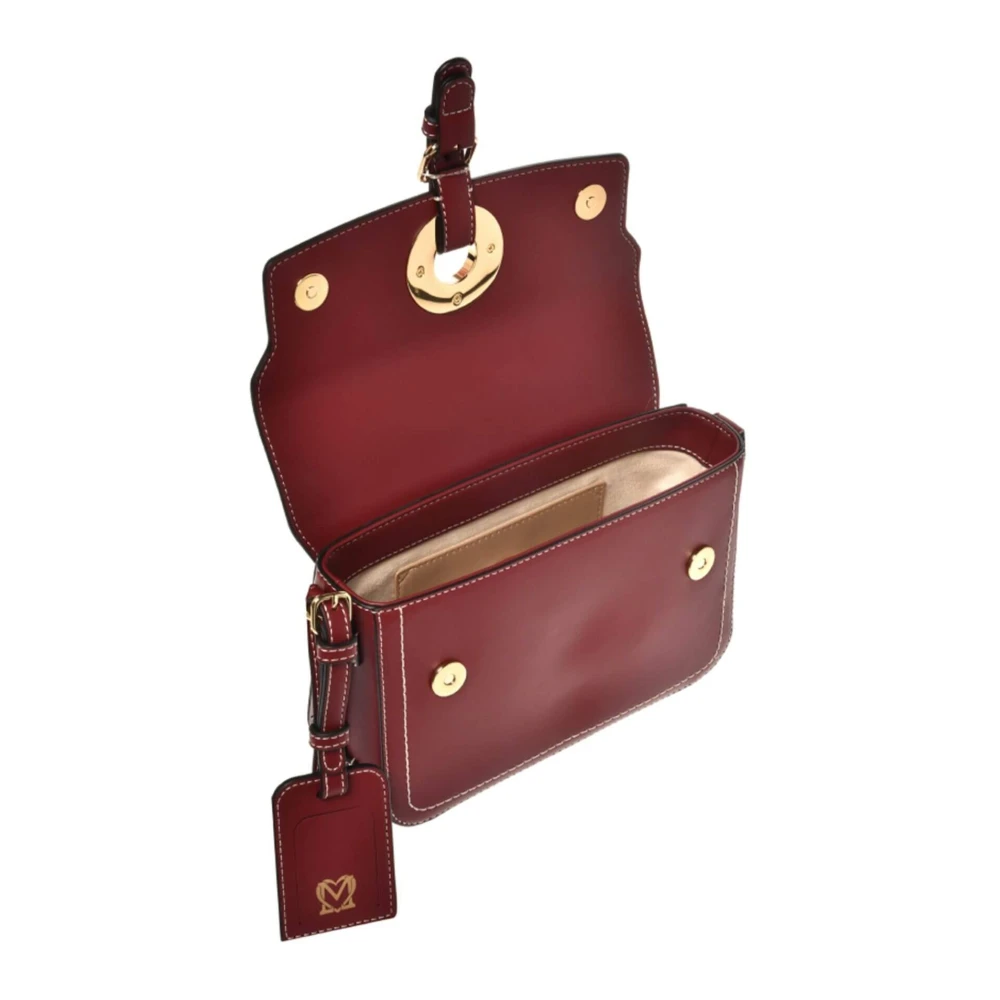 Love Moschino Gouden Cirkel Wijn Schoudertas Red Dames