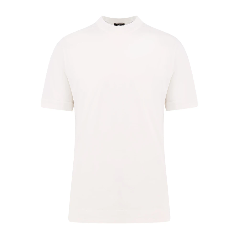 Bomull Silke Crew-neck T-skjorte