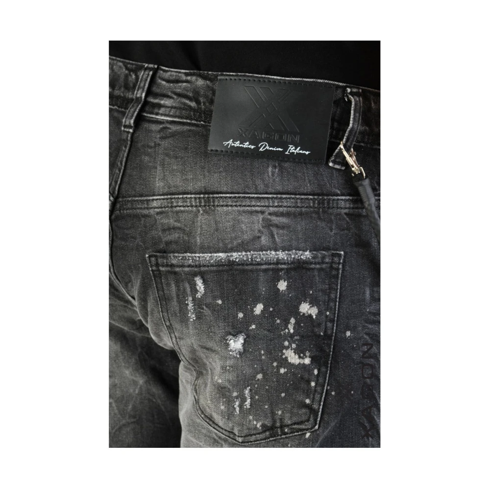 Xagon Man Vintage Denim Shorts Black Heren