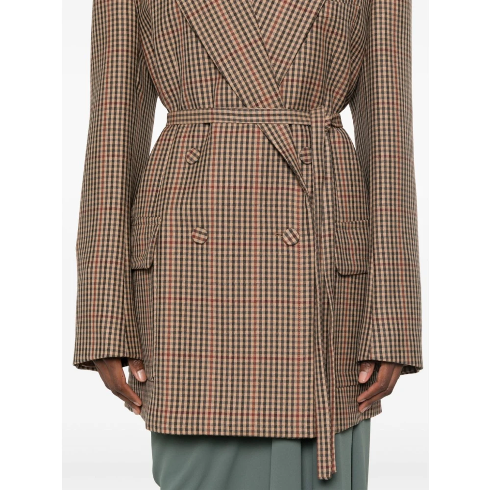 Dries Van Noten Rust Wolmix Oversized Jas Brown Dames