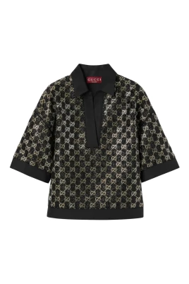 Wool Tweed Lamé Top