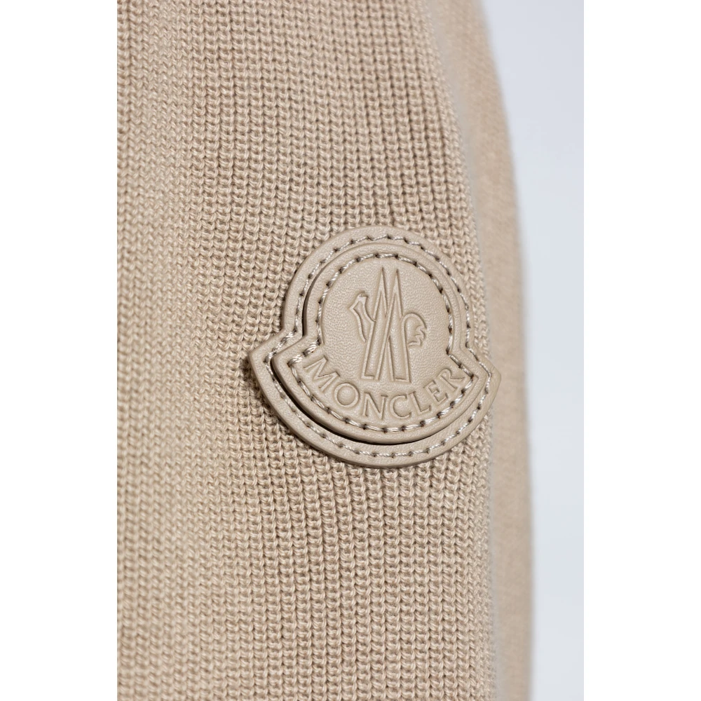 Moncler Cardigan met suède voorkant Beige Heren