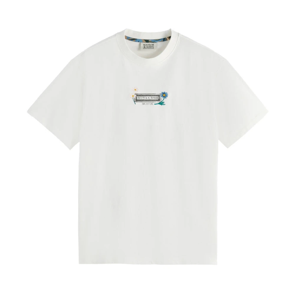Scotch & Soda Artwork Print Korte Mouw Tee White Heren