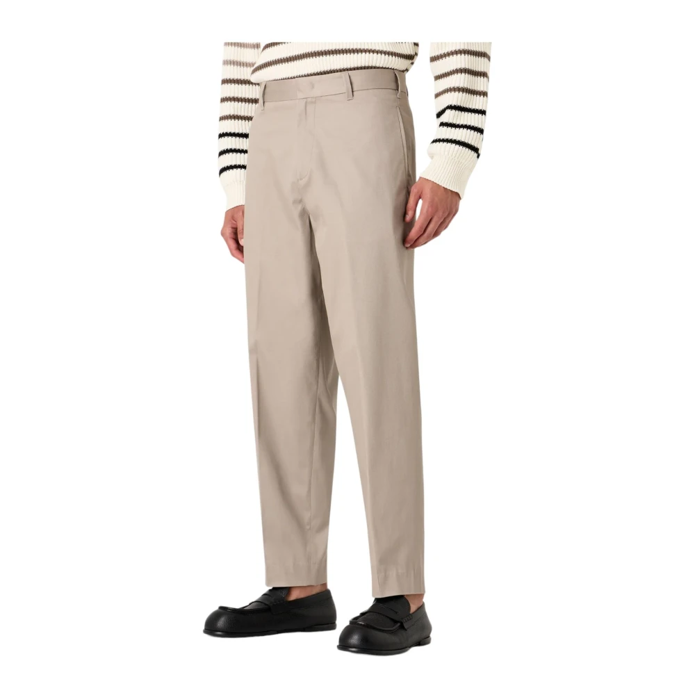 Emporio Armani Stijlvolle Broeken voor Mannen Beige Heren