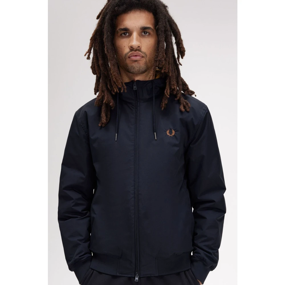 Fred Perry Blauwe Brentham Jas met Capuchon Blue Heren