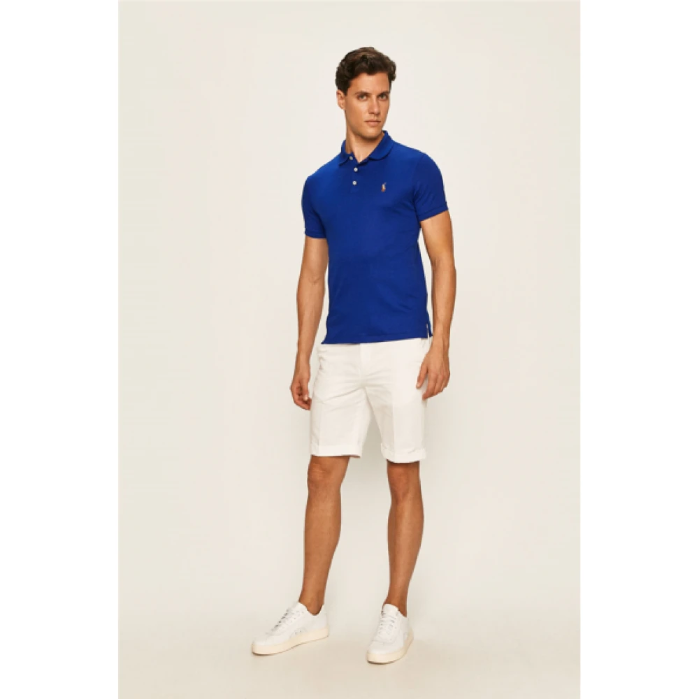 Polo Ralph Lauren Slim Fit Polo met Korte Mouwen in Koningsblauw Blue Heren