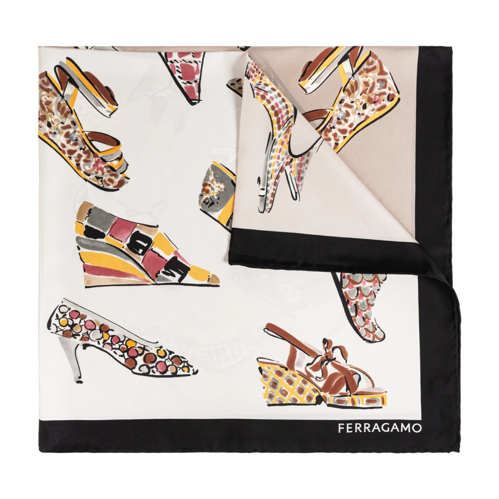 Ferragamo Donna Beige Genio Silk Scarf