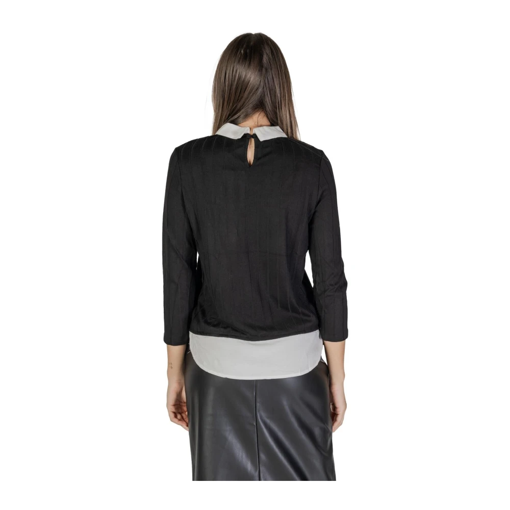 Jacqueline de Yong Gebreide Top Blouse Black Dames