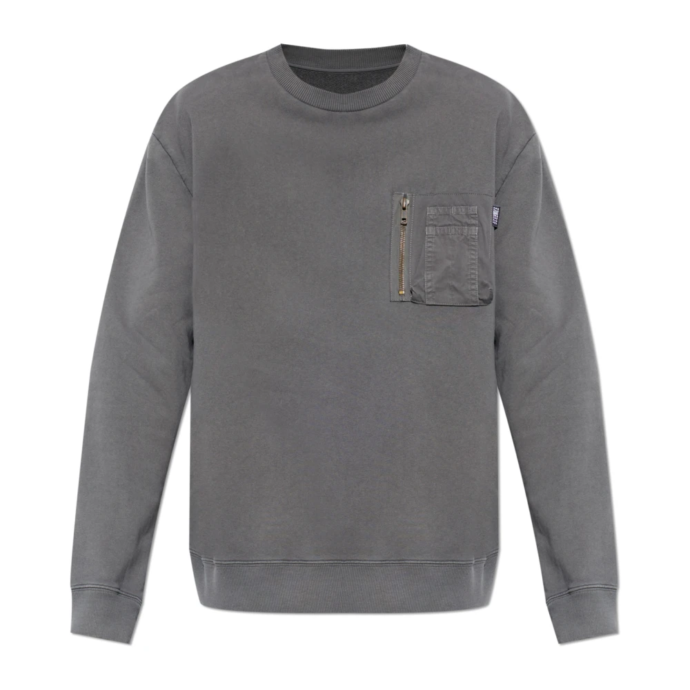 Mm6 Maison Margiela Grå Sweatshirt Med Ficka