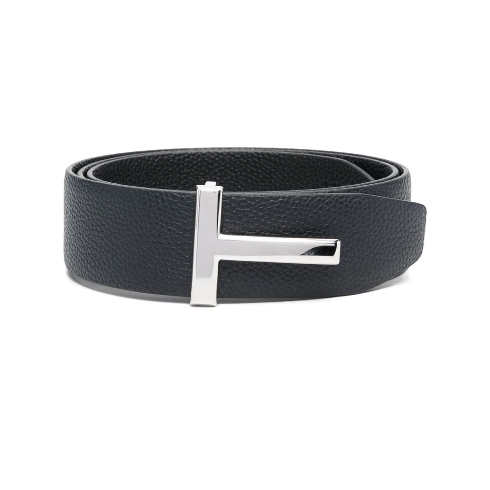 Tom Ford Men's Black Belts, 105 Cm, Grain Leather T Icon Belt