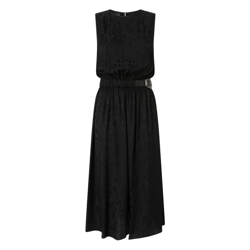 Pinko Women's Black Midi Dresses, M, Caserta Midi Dress
