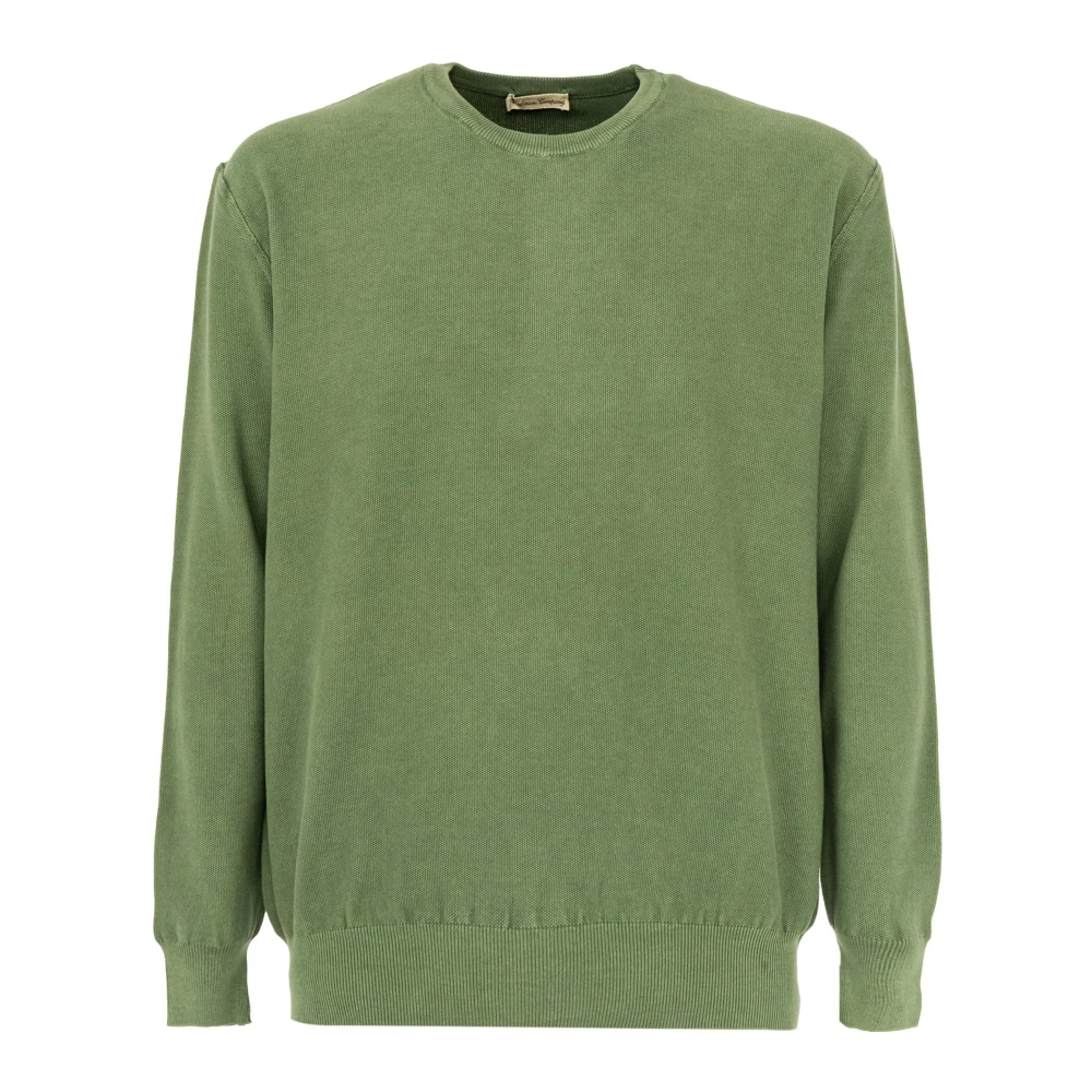Cashmere Company Groene Katoenen Trui voor Mannen Green Heren