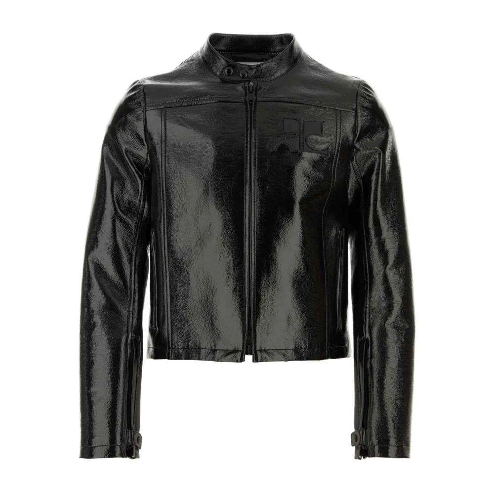 Courrèges Leather Jackets Black Heren