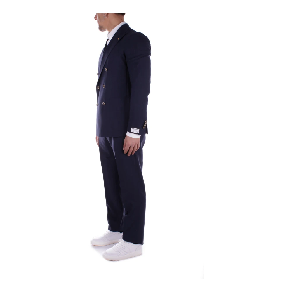 Tagliatore Double Breasted Suits Blue Heren